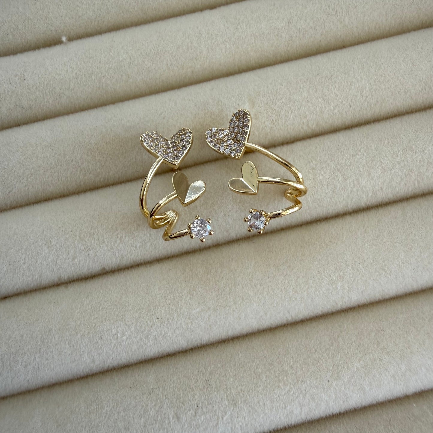 Dual Heart Gold Ring