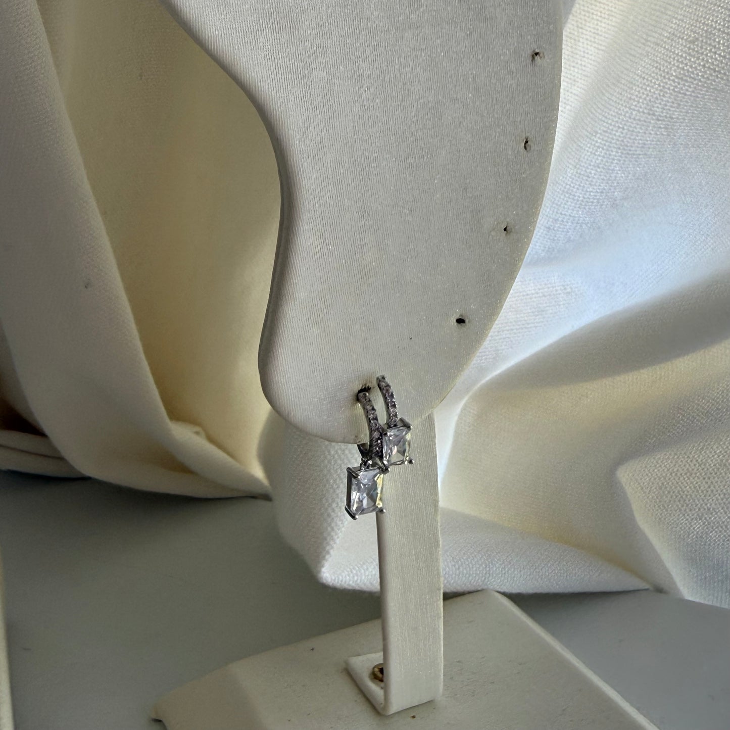 Double Square-Cut Drop Earrings
