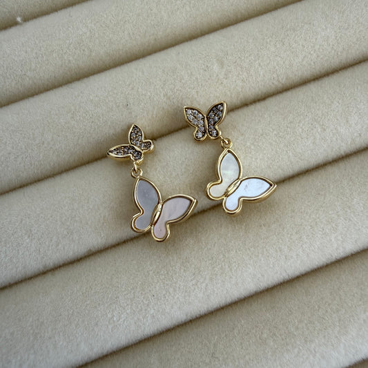 Butterfly drop earrings