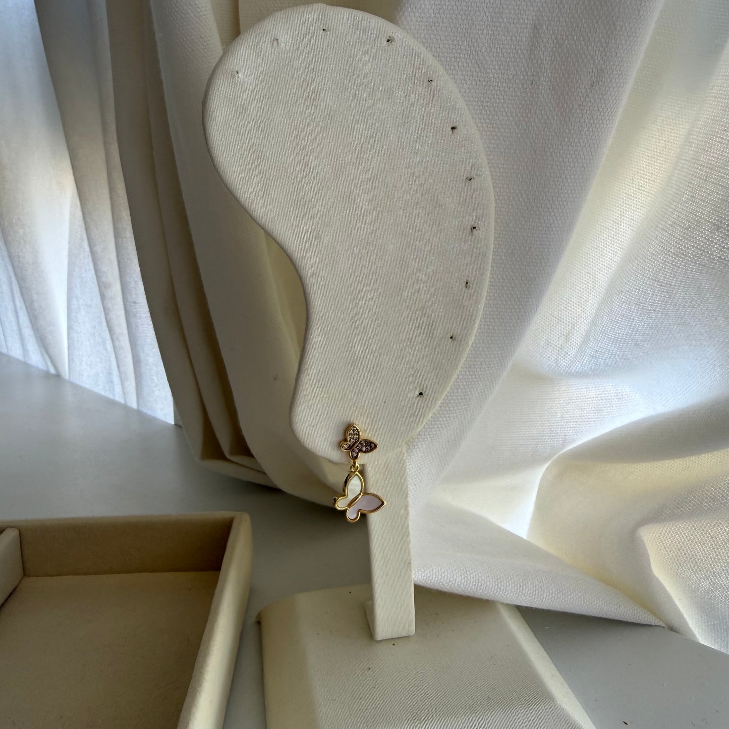 Butterfly drop earrings