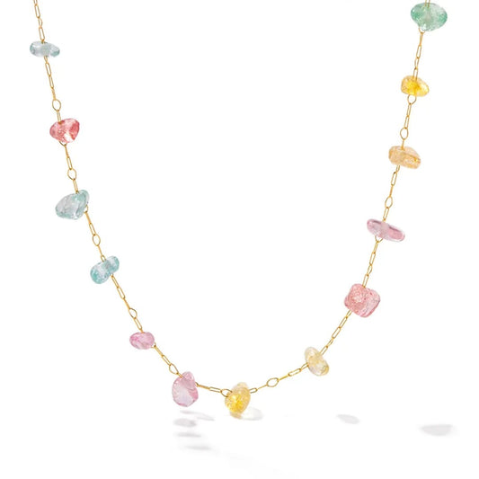 Delicate Multicolor Stone Necklace