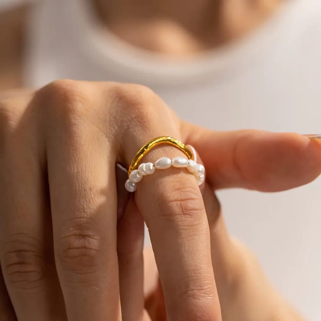 Pearl Dual Wave Ring