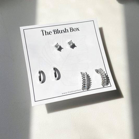 Silver-Plated Minimal Chic Earring Set (3 Pairs)