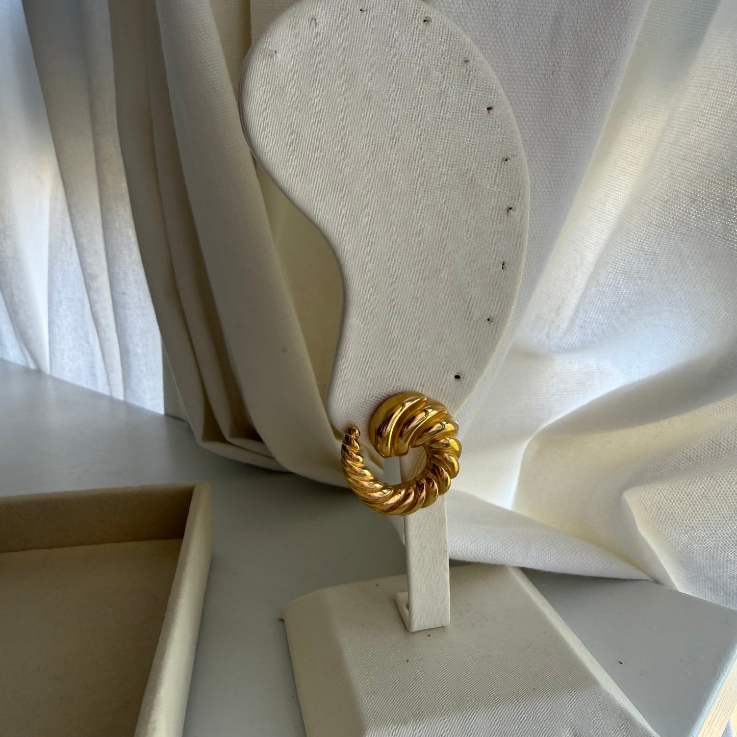 Vintage Twisted Gold Statement Earring