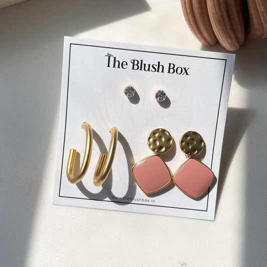 Golden halo earrings (set of 3)