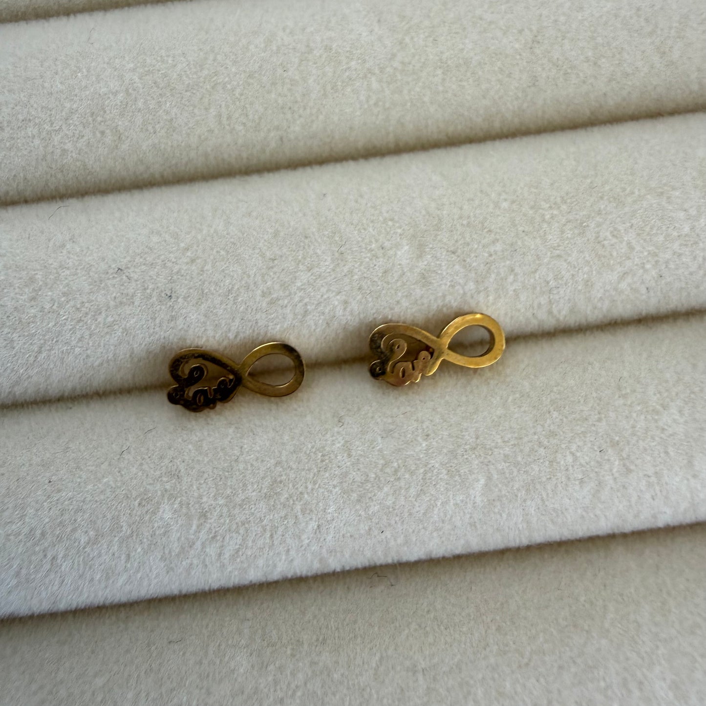 Gold Infinity Heart Love Stud Earrings | Minimal Romantic Jewelry