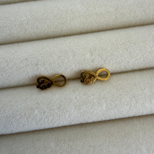 Gold Infinity Heart Love Stud Earrings | Minimal Romantic Jewelry