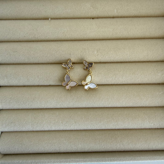 Butterfly drop earrings