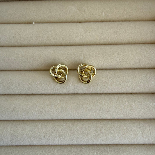 Gold spiral stud earrings