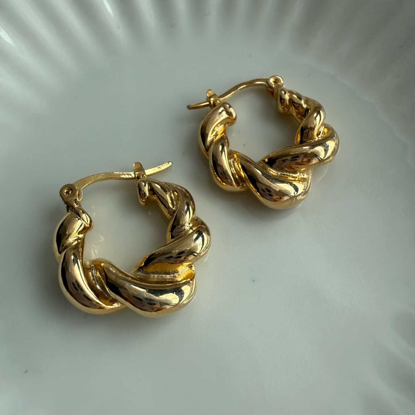 Chunky gold hoops
