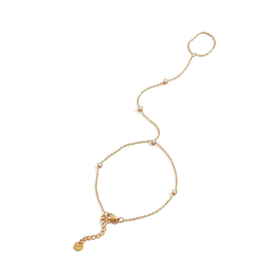 Stone hand chain bracelet