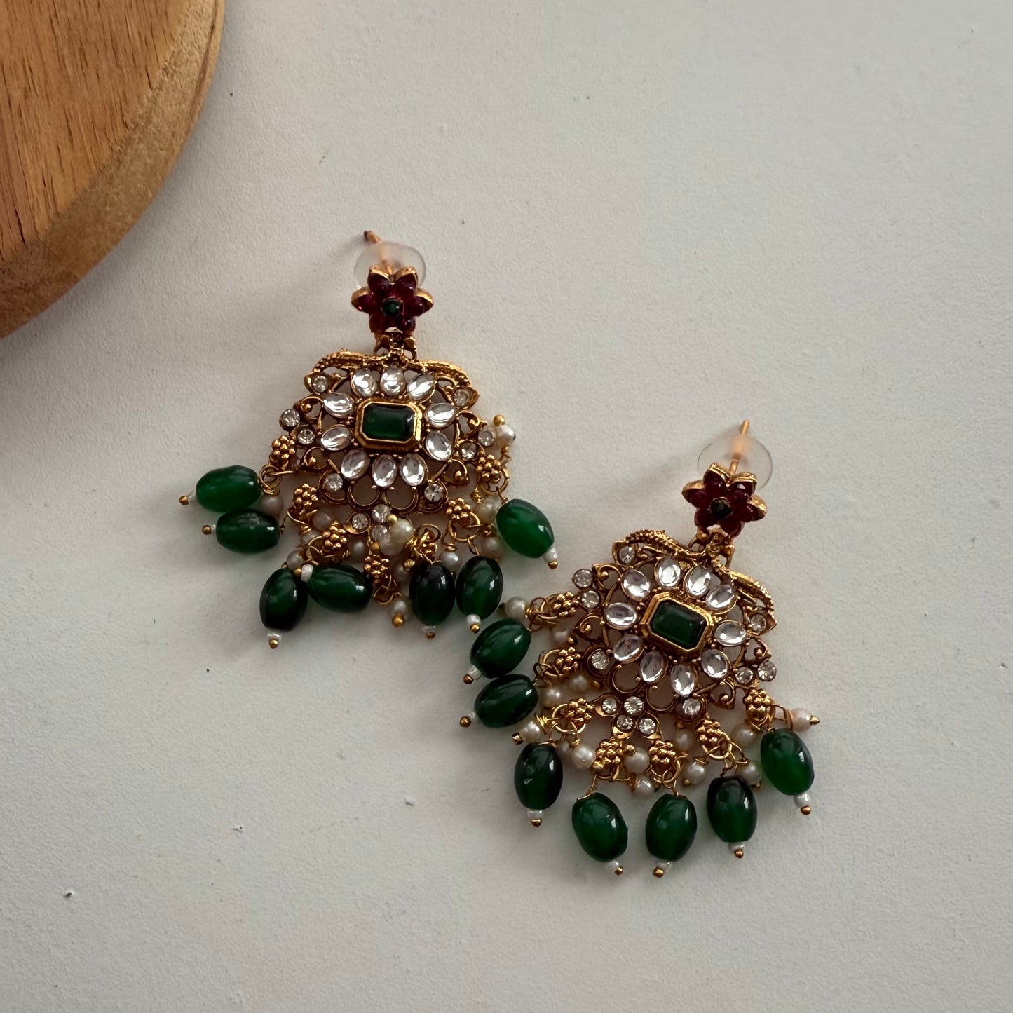 Exquisite ruby & emerald temple jewellery