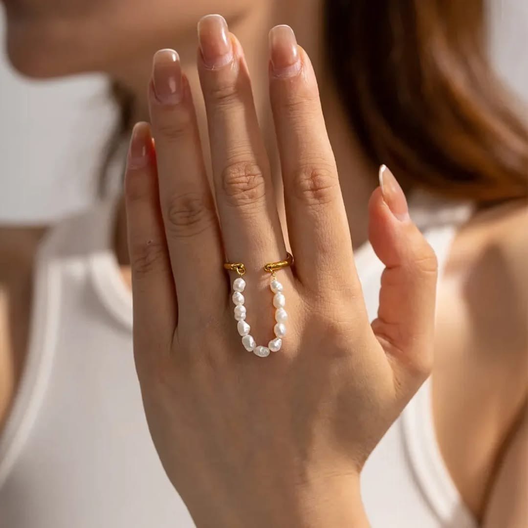 Pearl Dual Wave Ring