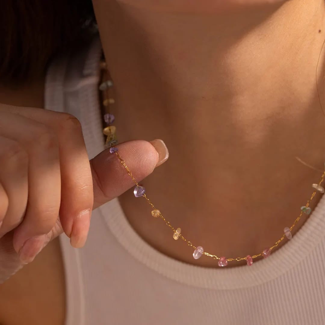 Delicate Multicolor Stone Necklace